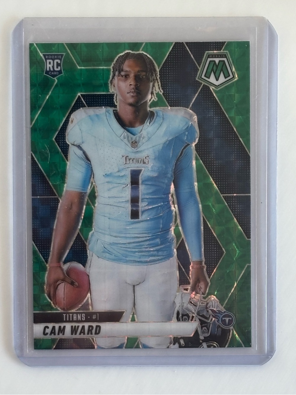 Cam Ward 2025 Panini Mosaic Green Mosaic Rookie RC #272 Tennessee Titans